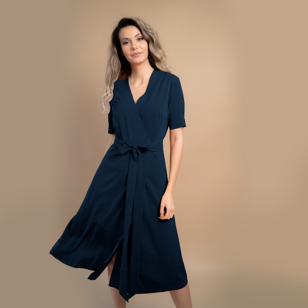 Rochie parte peste parte de culoare albastru închis