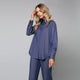Cămașă denim blue de damă elegantă, model oversize - Minimalis România