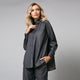 Cămașă denim gri de damă elegantă, model oversize - Minimalis România