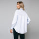 Cămașă de damă elegantă, model oversize albastru deschis - Minimalis România