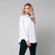 Cămașă de damă elegantă, model oversize albastru deschis - Minimalis România