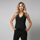 Compleu damă negru alcatuit din pantalon lung și vestă - Minimalis România