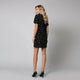 Rochie mini cu maneca bufanta de culoare neagra cu imprimeu floral - Minimalis România