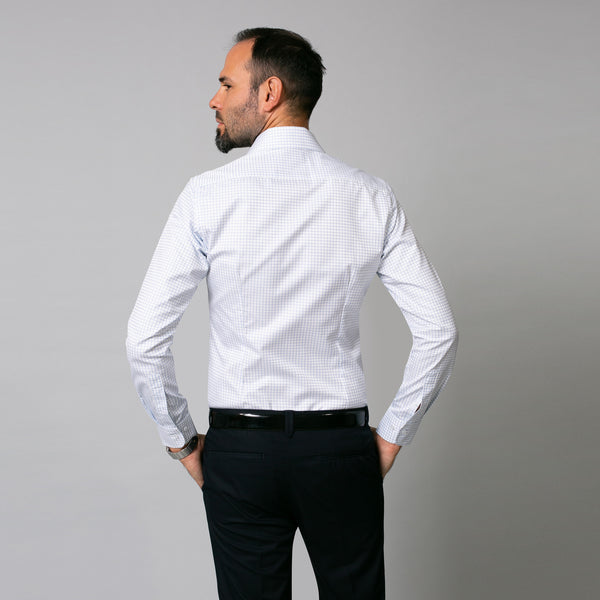 Camasa alba cu carouri pentru barbati, croiala slimfit - Minimalis România