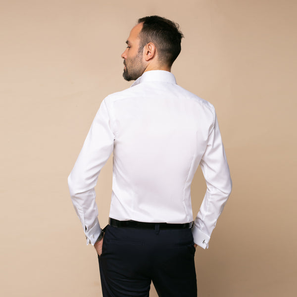 Cămașă bărbați elegantă albă cu guler pentru papion - Minimalis România