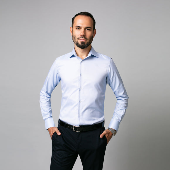 Camasa eleganta pentru barbati de culoare albastru foarte deschis - Minimalis România
