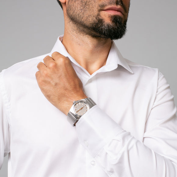 Camasa alba eleganta pentru barbati, croiala slimfit - Minimalis România