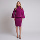 Pardesiu de dama elegant din stofa violet cu maneci 3/4 largi - Minimalis România
