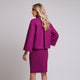 Pardesiu de dama elegant din stofa violet cu maneci 3/4 largi - Minimalis România