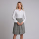 Fustă eleganta de dama midi gri cu carouri - Minimalis România