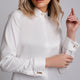 Camasa alba eleganta slimfit cu butoni LOVE - Minimalis România