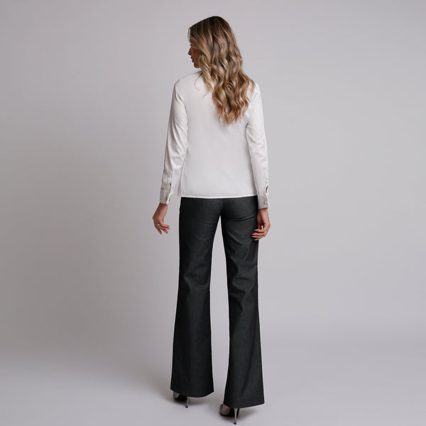Camasa alba eleganta slimfit cu butoni LOVE - Minimalis România