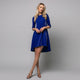 Rochie damă eleganta midi cu fundă la spate, model Blue Girl - Minimalis România