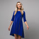 Rochie damă eleganta midi cu fundă la spate, model Blue Girl - Minimalis România