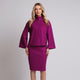 Pardesiu de dama elegant din stofa violet cu maneci 3/4 largi - Minimalis România