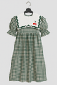 Rochie fetiță din bumbac vintage cu broderie cireșe - Minimalis România