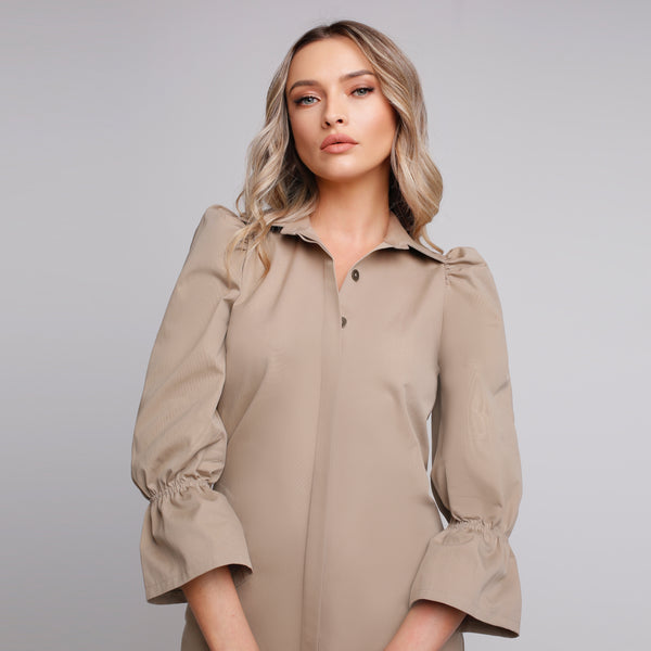Rochie de dama eleganta perfect Slimfit dress bej - Minimalis România