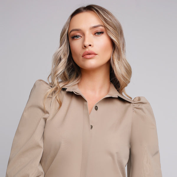 Rochie de dama eleganta perfect Slimfit dress bej - Minimalis România