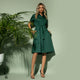 Rochie midi cu nasturi frontali de culoare verde - Minimalis România