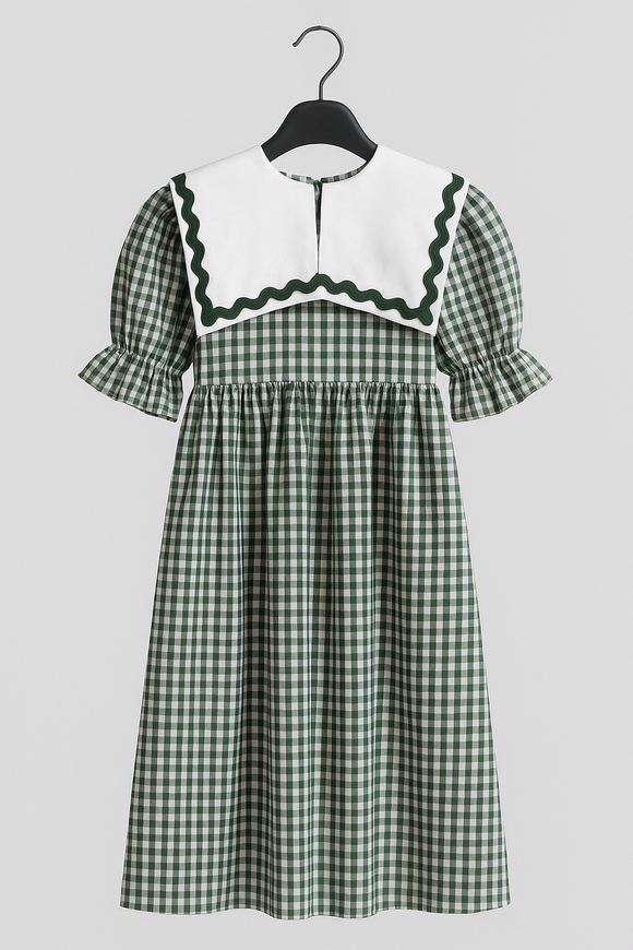 Rochie fetiță din bumbac vintage cu broderie cireșe - Minimalis România