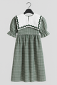 Rochie fetiță din bumbac vintage cu broderie cireșe - Minimalis România