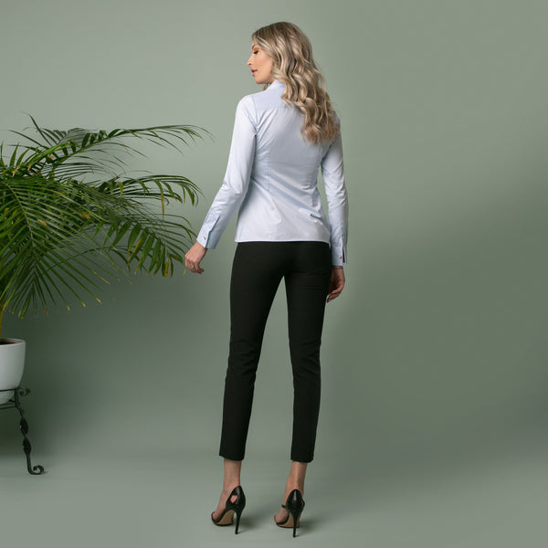 Cămașă elegantă de damă albastru deschis și nasturi inimioare - Minimalis România