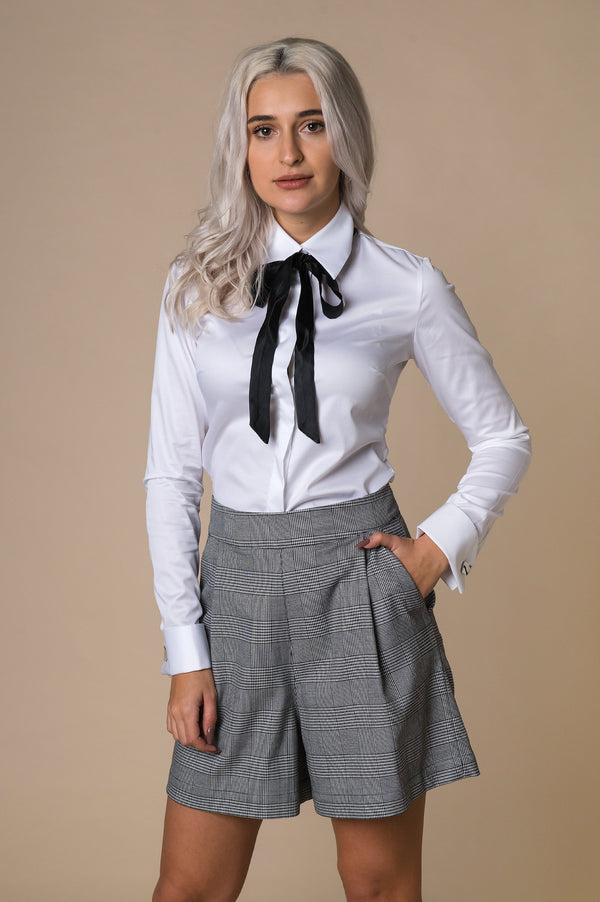 Camasa alba cu butoni si funda neagra - Minimalis România