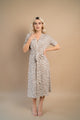 Rochie parte peste parte animal print nude - Minimalis România