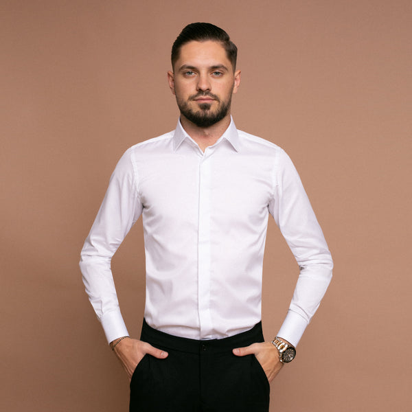 Camasa eleganta alba pentru barbati - Minimalis România