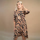 Rochie mini animal print bej si verde din lycra - Minimalis România