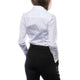 Cămașă albă elegantă de damă cu guler ascuțit și nasturi inimioare negre - Minimalis România