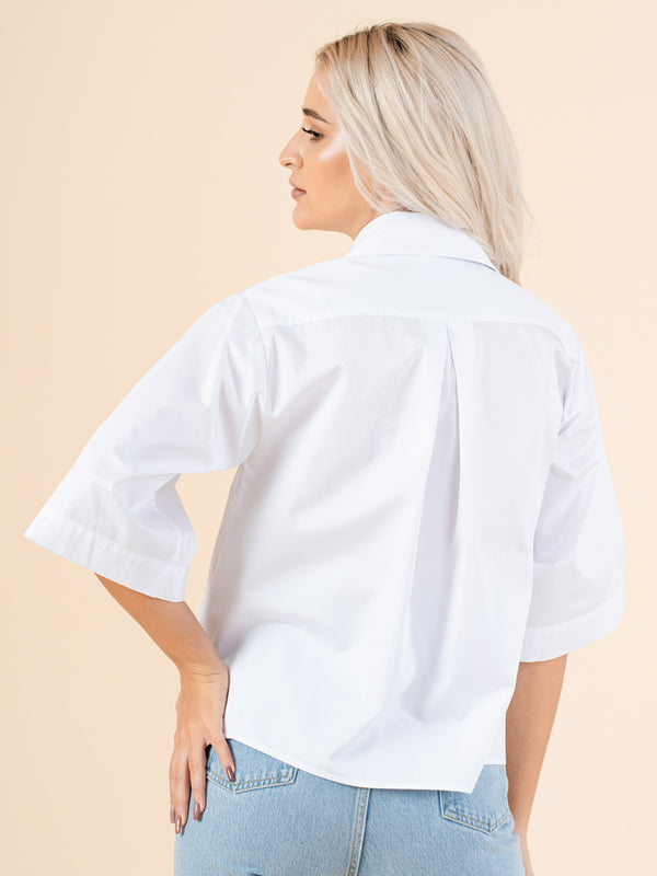 Camasa alba casual cu maneci 3/4 - Minimalis România