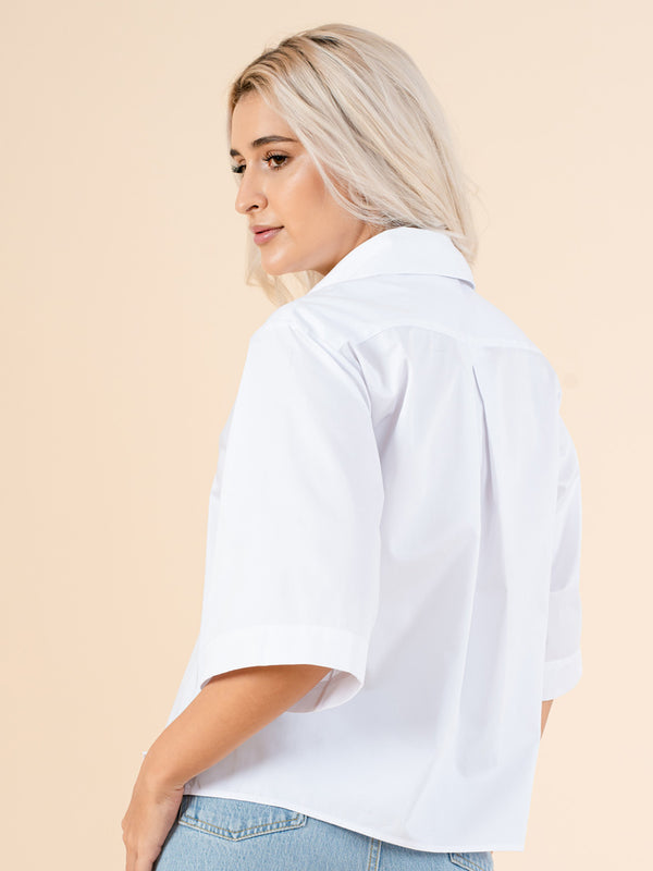 Camasa alba casual cu maneci 3/4 - Minimalis România