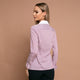 Camasa de dama eleganta slimfit din material alb cu dungi fine roz - Minimalis România