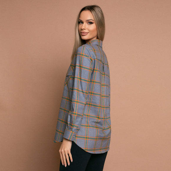 Camasa multicolora oversize cu buzunare - Minimalis România