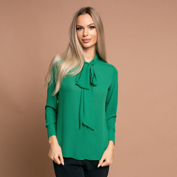 Camasa delicata cu funda de culoare verde - Minimalis România
