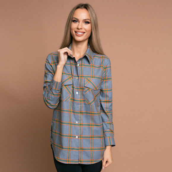 Camasa multicolora oversize cu buzunare - Minimalis România