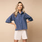 Cămașă damă albastră casual cu mâneci 3/4, model Riviera 2