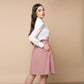 Fustă dama midi de culoare roz somon 2