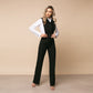 Pantalon dama negru lung evazat 2