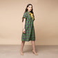 Rochie midi cu nasturi frontali si cordon, model Scottish college 3