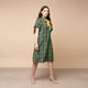 Rochie midi cu nasturi frontali si cordon, model Scottish college 3