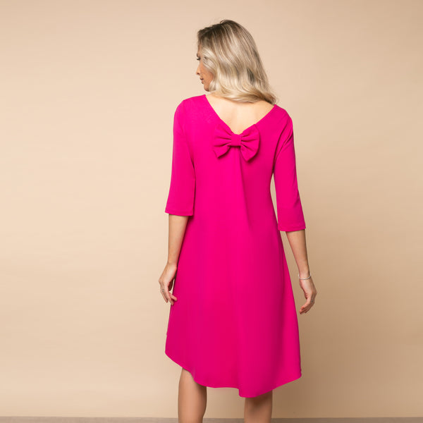 Rochie damă mini cu decolteu și fundă la spate, model Pink Babydoll