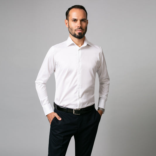 Camasa alba eleganta pentru barbati, croiala slimfit