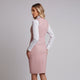 Compleu de damă elegant din stofa roz cu dungi fine- 2 piese 4