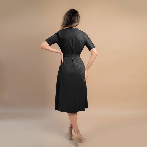 Rochie dama neagră parte peste parte 3