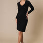 Rochie pe langa corp midi neagra din jersey