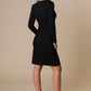 Rochie pe langa corp midi neagra din jersey