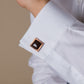 Camasa alba eleganta slimfit cu butoni si funda