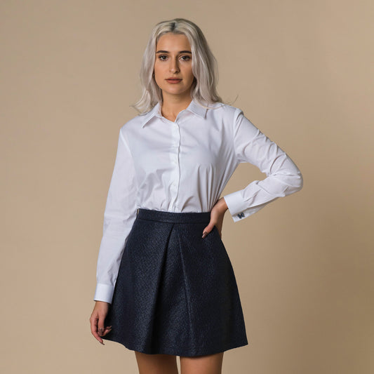 Camasa alba oversize cu butoni - diferite modele